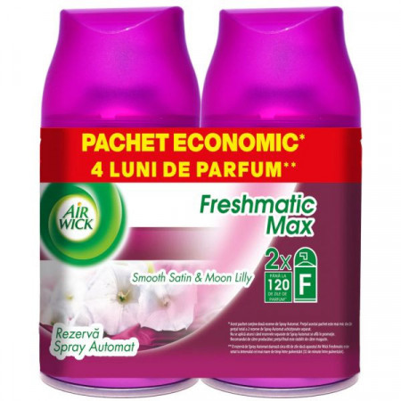 Air Wick Freshmatic Rezerva pentru Spray Automat Smooth Satin 2bucati x 250ml