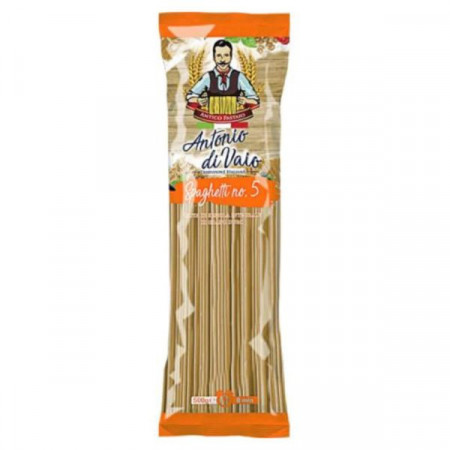 Antonio di Vaio Spaghetti No 5 Paste Fainoase din Faina Integrala de Grau Dur 500g