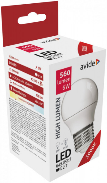 Avide Bec cu Led Lumina Calda E27 6w