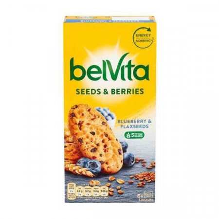 Belvita Seeds&Berries Biscuiti cu Cereale Integrale Afine si Seminte de In 270g