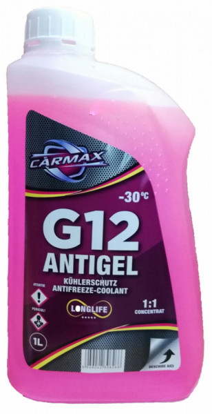 Carmax Antigel Concentrat G12 Rosu -30 1L