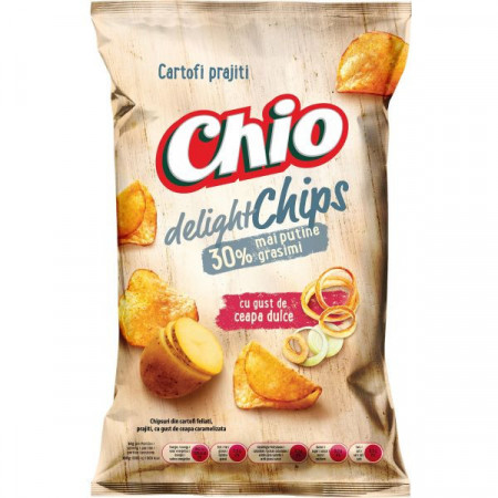 Chio Delight Chipsuri din Cartofi Feliati si Prajiti cu Gust de Ceapa Dulce 125g
