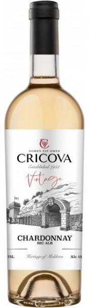 Cricova Vintage Chardonnay Vin Alb Sec 13% Alcool 750ml