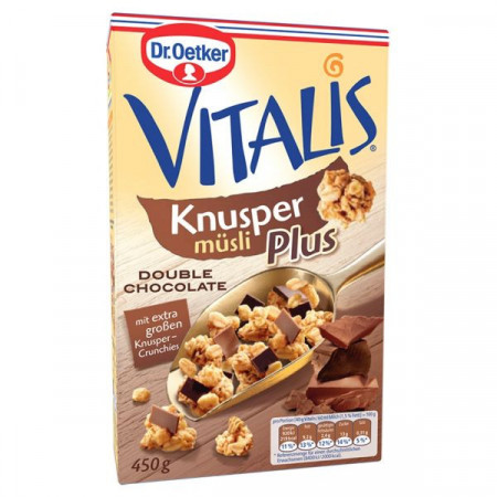 Dr.Oetker Vitalis Musli Extra Crocant cu 2 Tipuri de Ciocolata 450g