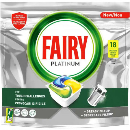 Fairy Platinum Capsule pentru Masina Automata de Spalat Vase pentru 18 Spalari 268g