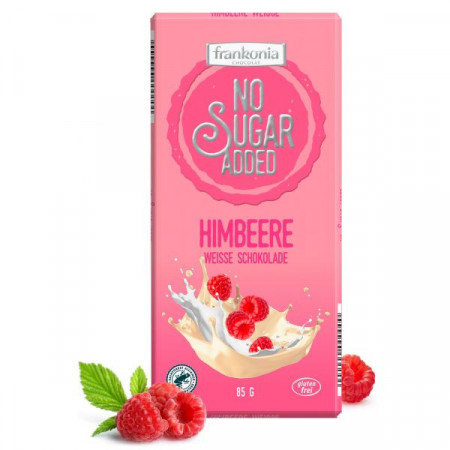 Frankonia Ciocolata Alba cu Bucati de Zmeura fara Zahar fara Gluten 85g