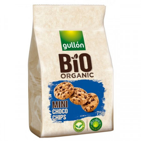 Gullon Mini Fursecuri Bio cu Chipsuri de Ciocolata 75g