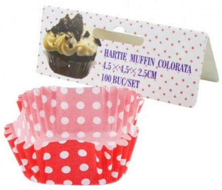 Kasemi Hartie pentru Muffin Colorata 4.5x2.5cm 100 buc