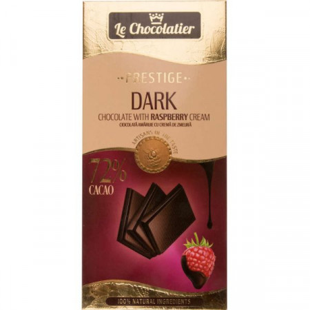 Le Chocolatier Ciocolata Amaruie cu Crema de Zmeura 100g