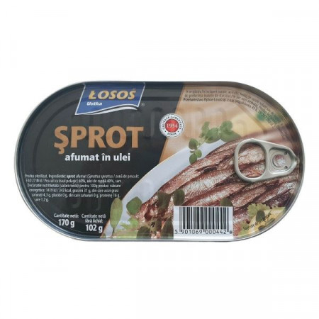 Losos Sprot Afumat in Ulei 170g