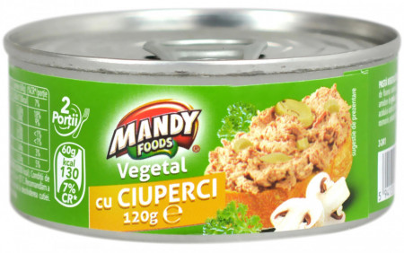 Mandy Pasta Vegetala Tartinabila cu Ciuperci 120g