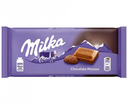 Milka Ciocolata cu Lapte Alpin umpluta cu Crema Cacao Aerata 100g