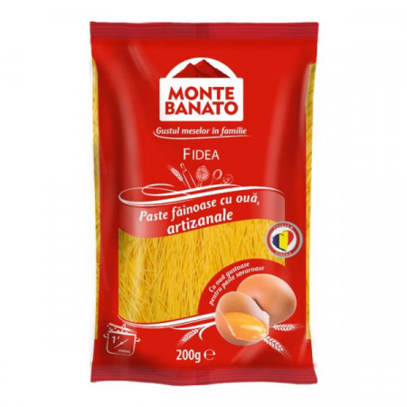 Monte Banato Fidea Paste Fainoase cu Oua Artizanale 200g