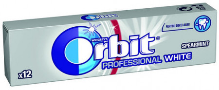 Orbit Professional White Guma de Mestecat cu Aroma de Menta 16.8g
