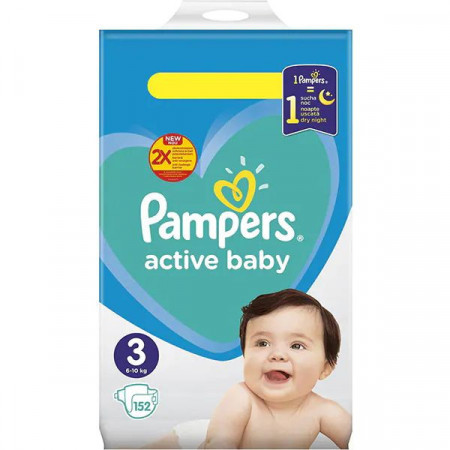 Pampers Active Baby Marimea 3 6-10kg 152bucati