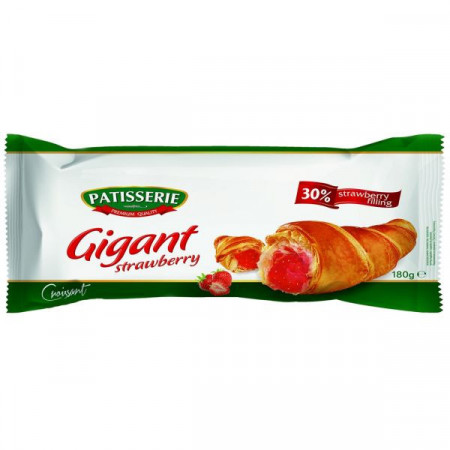 Patisserie Croissant Gigant cu umplutura de Capsuni 180g
