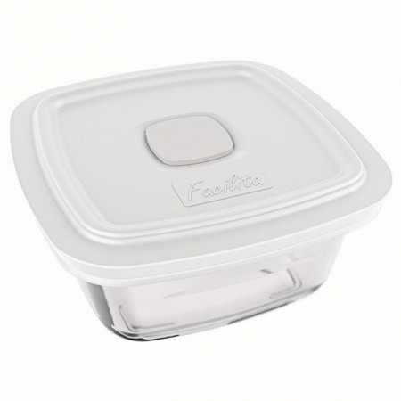 Plastor Marinex Cutie Patrata din Sticla cu Capac Ermetic 2L