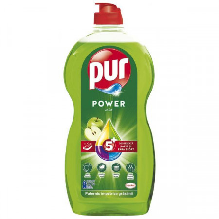 Pur Detergent de Vase Lichid Power 5 cu Parfum de Mar 1.2L