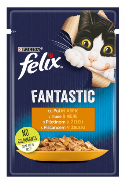 Purina Felix Fantastic Hrana Completa pentru Pisici cu Pui in Aspic 85g