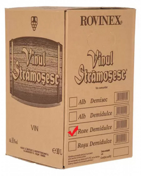 Rovinex Vinul Stramosesc Vin Rose Demidulce 10.5% Alcool 10L