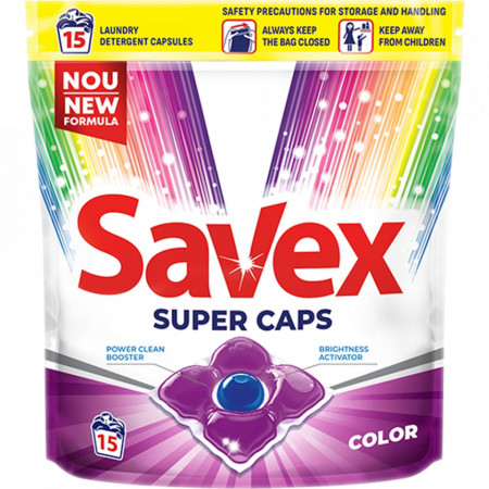 Savex Super Caps Color Detergent Capsule pentru 15 Spalari