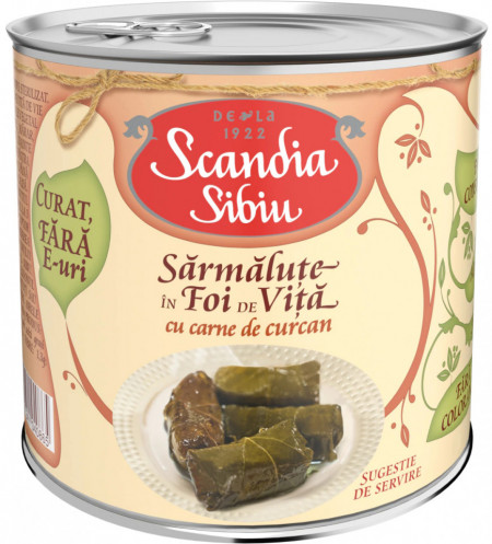 Scandia Sibiu Sarmalute in Foi de Vita cu Carne de Curcan 400g