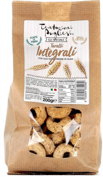 Tentazioni Pugliesi Taralli cu Faina Integrala si Ulei Extra Virgin de Masline 200g