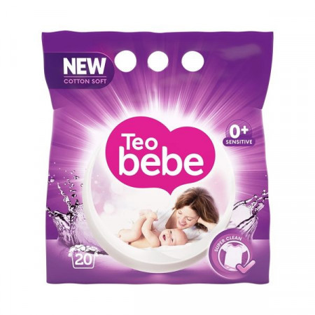 Teo Bebe Sensitive Detergent Pudra Compact pentru Copii 0+ Ani 20 Spalari cu Parfum de Lavanda 1.5Kg