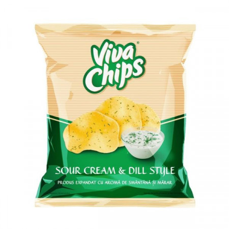 Viva Chips Produs Expandat cu Aroma de Smantana si Marar 50g