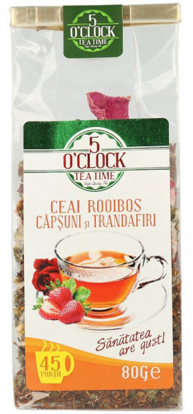 5 O`Clock Ceai Rooibos cu Capsuni si Trandafiri 80g