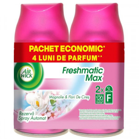 Air Wick Freshmatic Rezerva pentru Spray Automat Magnolie&Flori de Cires 2bucati x 250ml