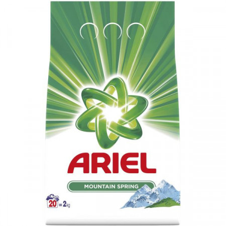 Ariel Detergent de Rufe Pudra Automat Mountain Spring pentru 20 Spalari 2kg