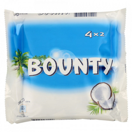 Bounty Pachet Batoane cu Cocos Invelite in Ciocolata cu Lapte 4 buc x 57g 228g