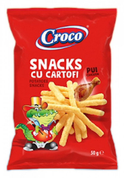 Croco Snacks cu Cartofi si Aroma de Pui 50g