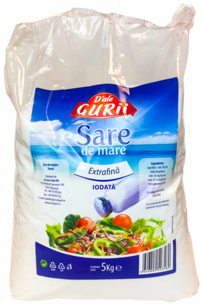 D'ale Gurii Sare de Mare Extrafina Iodata 5Kg