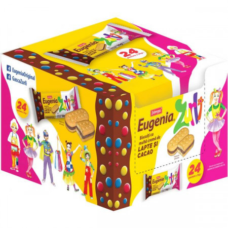 Dobrogea Eugenia Zurli Biscuiti cu Multa Crema de Lapte si Cacao 24bucati x 36g
