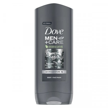 Dove Men+ Care Charcoal & Clay Gel de Dus pentru Fata si Corp 400ml