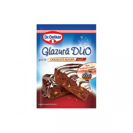 Dr.Oetker Glazura Duo cu Gust de Ciocolata Neagra/Alba 100g