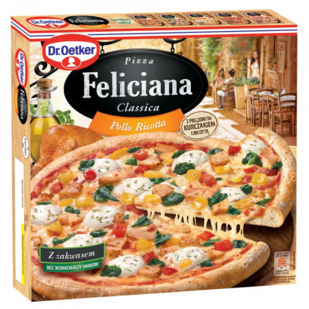 Dr.Oetker Pizza Feliciana Pollo Ricotta cu Carne de Pui si Branza 335g