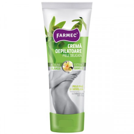 Farmec Crema Depilatoare pentru Piele Fina si Catifelata cu Extract de Vanilie 150ml