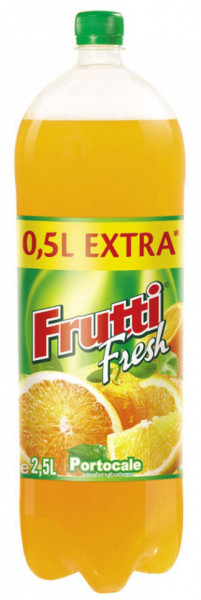 Frutti Fresh Bautura Racoritoare Carbogazoasa cu Portocale 2L + 0.5L Extra