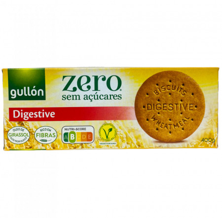 Gullon Digestive Zero Biscuiti Integrali cu Indulcitori fara Zaharuri 400g