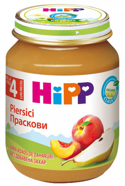 Hipp Organic Piure din Piersici 4+ luni 125g