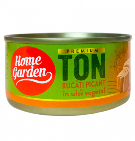 Home Garden Premium Ton Bucati Picant in Ulei Vegetal 170g