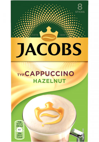 Jacobs Hazelnut Cappuccino Bautura cu Cafea Solubila 8 plicuri x 17.8g