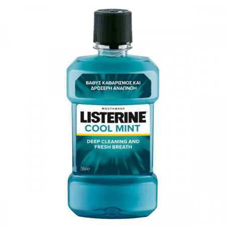 Listerine Cool Mint Apa de Gura pentru Respiratie Proaspata 250ml