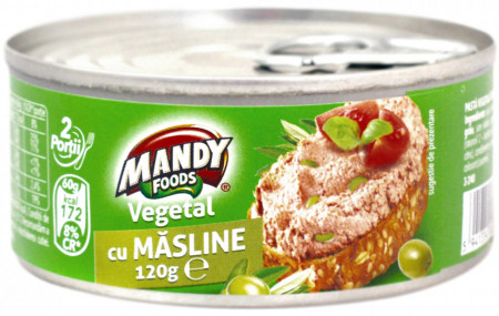 Mandy Pasta Vegetala Tartinabila cu Masline Verzi 120g