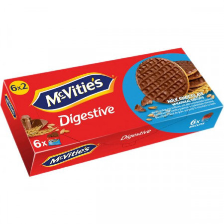 Mc Vities Digestive Biscuiti din Faina de Grau acoperiti in Ciocolata cu Lapte 199.8g