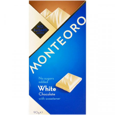 Monteoro Ciocolata Alba fara Zaharuri adaugate cu Indulcitor 90g