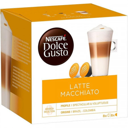 Nescafe Dolce Gusto Latte Macchiato Capsule Cafea Prajita si Macinata 8 capsule 183.2g